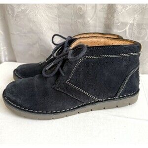 Clarks Unstructured Chukka Artisan Ankle Boots Womens Size 6M Blue Suede Leather